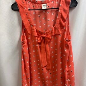 Disney by LC Lauren Conrad Red Heart Print Blouse